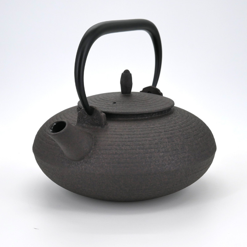 japanese dark brown oval prestige cast iron teapot chûshin kôbô ITOME