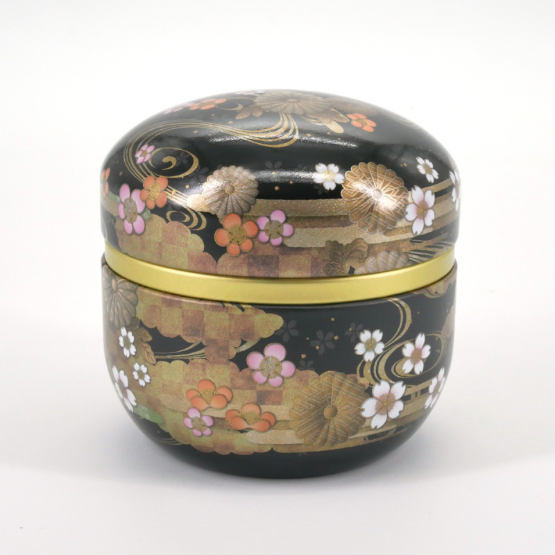 Black Japanese teabox in metal SUZUKO KIKUSUI