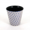tazza da tè giapponese di ceramica, ASANOHA beige e blu
