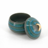 Tazza rotonda giapponese con coperchio in ceramica blu NARUTO, mulinello