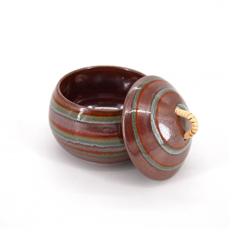 Japanische runde Tasse mit rote Keramikdeckel NARUTO, Whirlpool