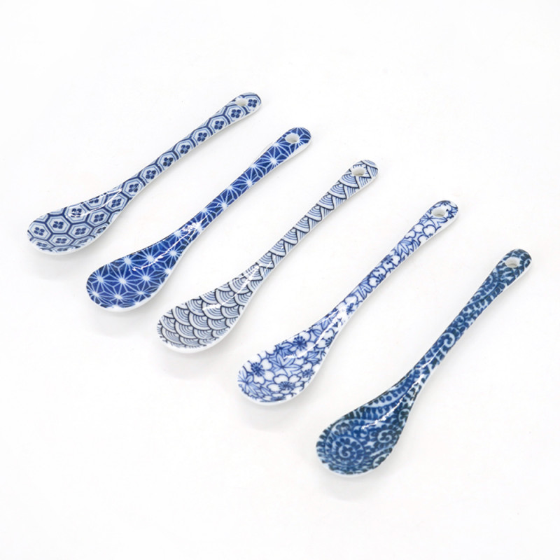 Set de 5 cucharas japonesas de cerámica, YUNAITEDDOSETTO