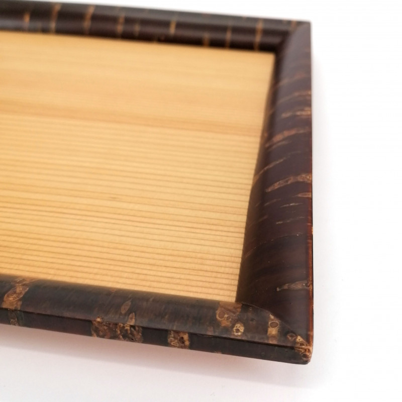 Bandeja rectangular pequeña en corteza de cerezo y cedro Akita, KAIKA