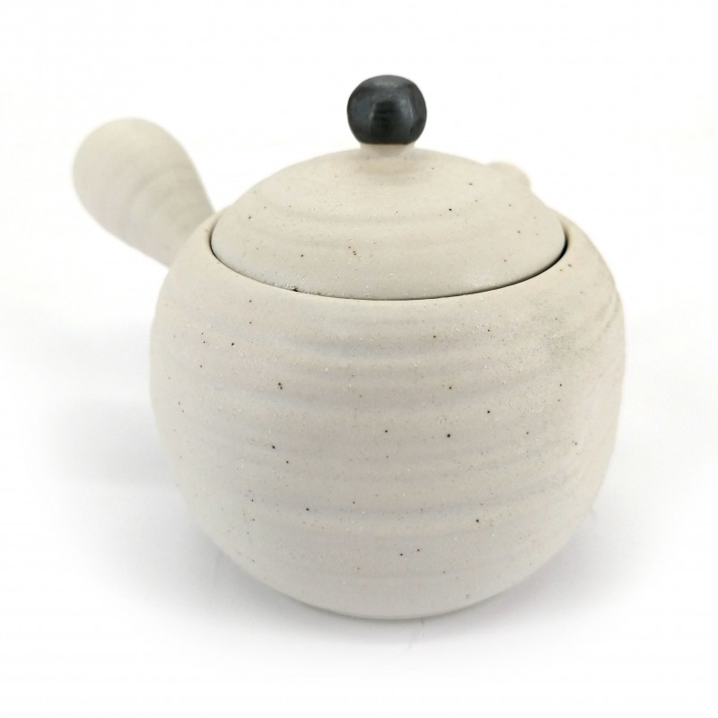 Japanese ceramic teapot, SHIROMARU, White