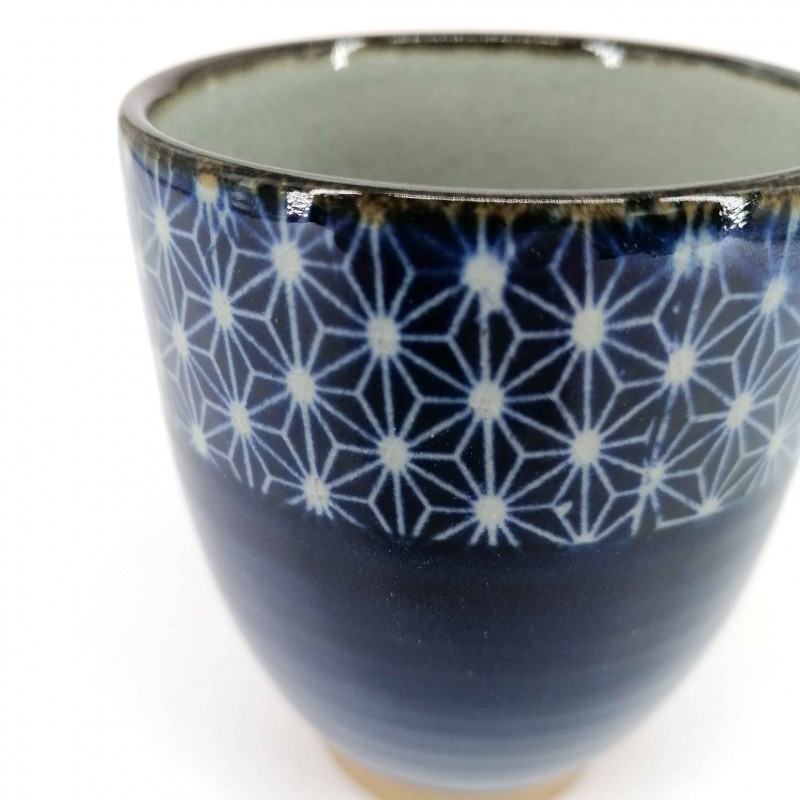 Tazza da tè in ceramica giapponese, blu scuro, ASANOHA