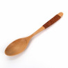 Cucchiaio in legno chiaro e cordoncino marrone, MOKUSEI SUPUN