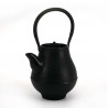 Black enameled Japanese cast iron teapot, ROJI TSUBOMI, 0.45lt