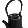 Tetera japonesa de hierro fundido esmaltada en negro, ROJI BAMBOO, 0.4lt