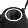 Tetera japonesa de hierro fundido esmaltada negra, ROJI DOME ARARE, 0,4lt