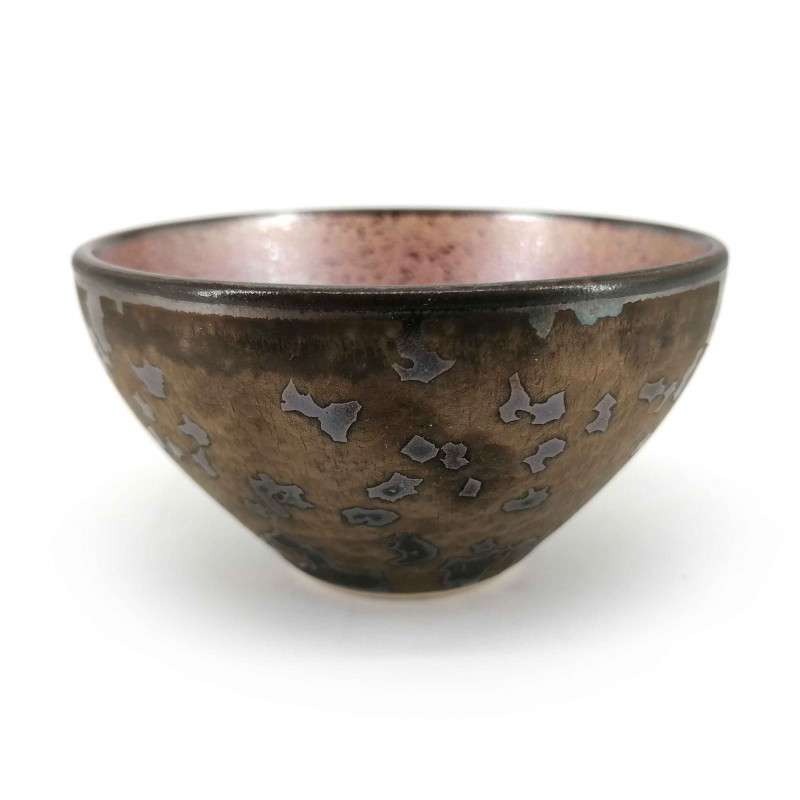 Tazza da tè in ceramica giapponese, marrone, interno effetto metallizzato - METARIKKU