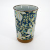 Taza de té japonesa grande de cerámica - Shippo Flowers Blue