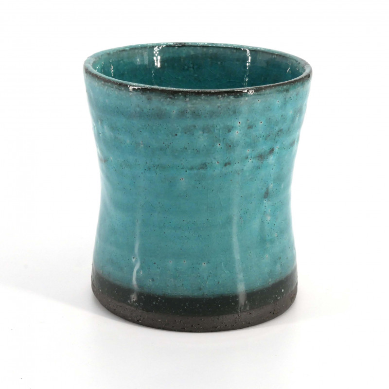 tasse bleue turquoise japonaise BURUKOHIKI en céramique