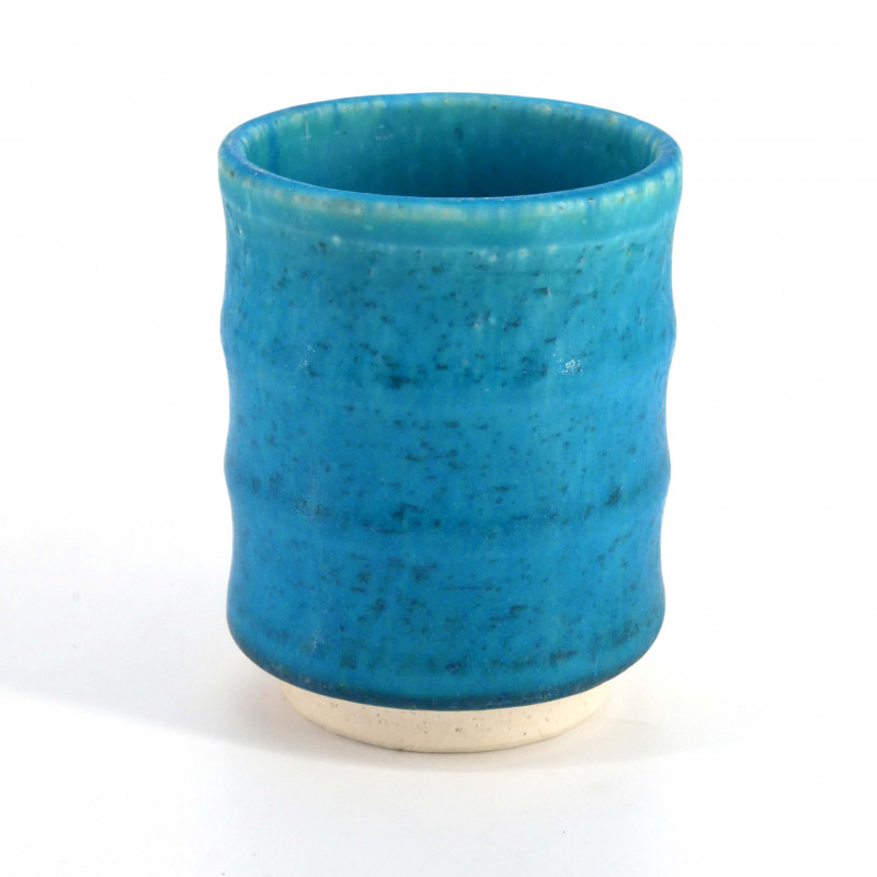 tazza da tè giapponese di ceramica, KOHIKI blu turchese