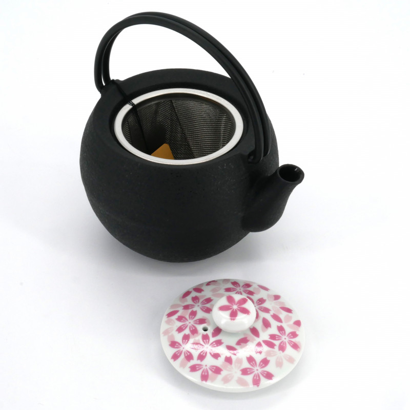 Kleine runde japanische Prestige-Teekanne aus Gusseisen, CHÛSHIN KÔBÔ MARUTAMA, HANA, 0,4 L