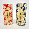 Duo di scatole da tè giapponesi blu e rosse ricoperte di carta washi, UMEROMAN, 200 g