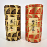 Dúo de botes de té japonés rojo y negro cubiertos con papel washi,  TENPAKU, 200 g