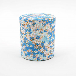 boîte à thé japonaise bleu ciel - papier washi - sakura