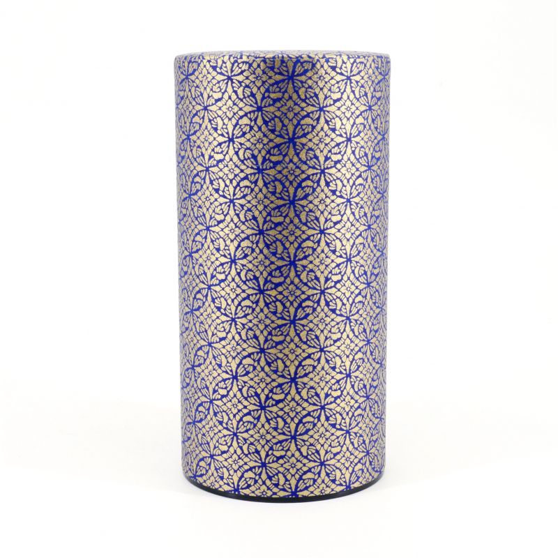 Boîte à thé japonaise bleu en papier washi - SHIKKU - 200gr