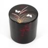 Boîte à thé japonaise noire en résine motif papillons - MUSASHINO - 150g