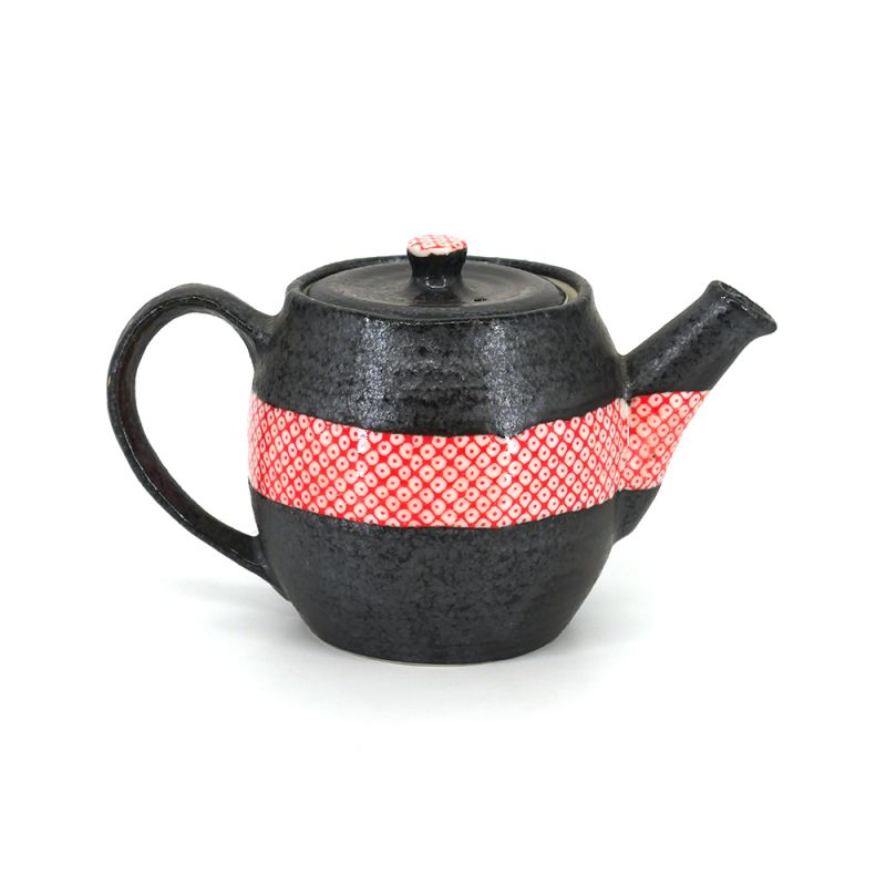 Japanese ceramic teapot, HAIIRO, pink and gray, made in Japan