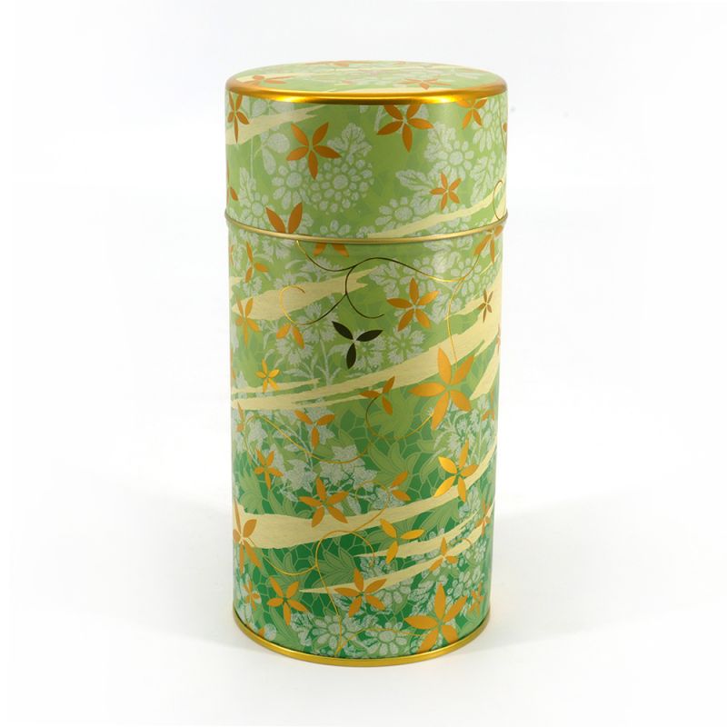 Boîte à thé japonaise verte en métal - HANA ASOBI - 200gr