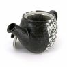 Japanese ceramic teapot with removable filter, black and arabesques - ARABESUKU