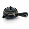 Japanese kyusu teapot in brown and blue ceramic - BURUENAMERU