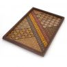 YOSEGI rechteckiges Tablett, traditionelle Hakone-Intarsien