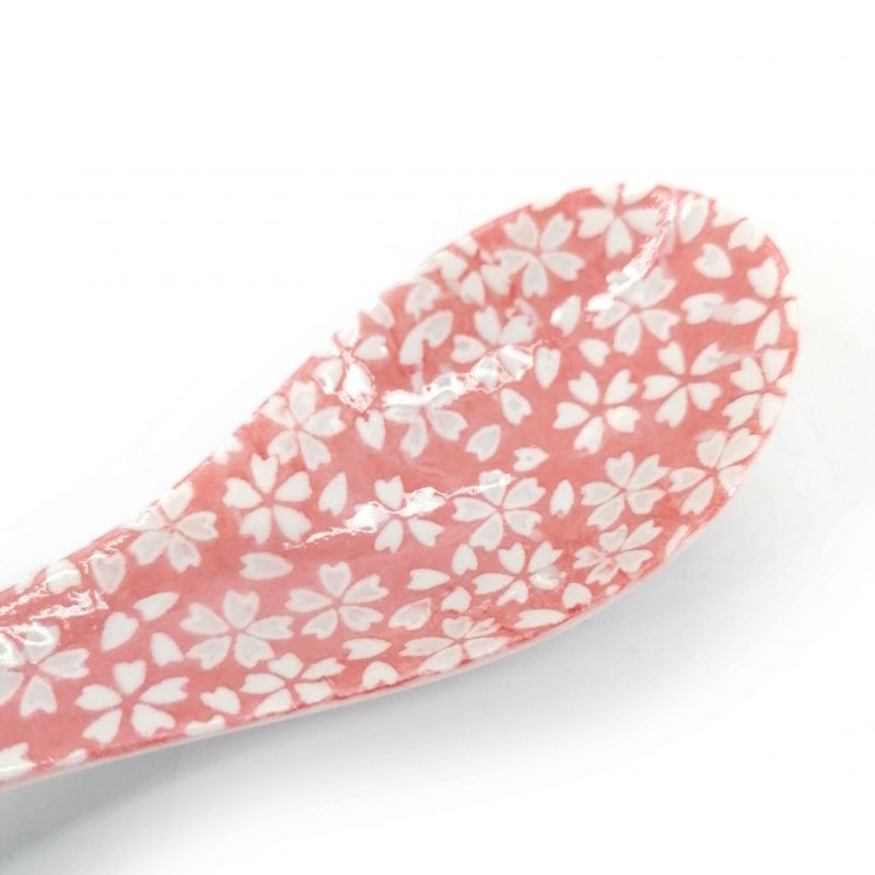 Japanese pink ceramic spoon - HANA