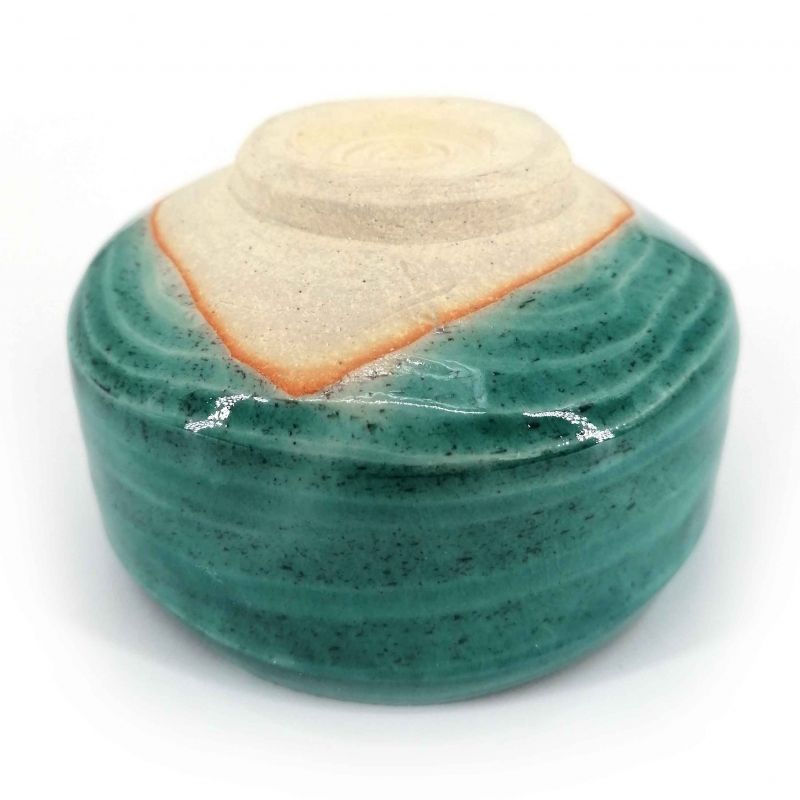 Ceramic bowl for tea ceremony, ocean blue - KAIYO