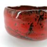Keramikschale für Teezeremonie, rot und schwarz, silberne Reflexion - RANDAMU
