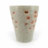 Japanese tall ceramic tea cup, gray, maple leaves - MOMIJI