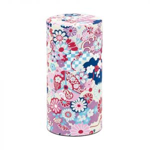 Boîte à thé japonaise rose en papier washi, EDOYUZEN SAKURAE, 200 g