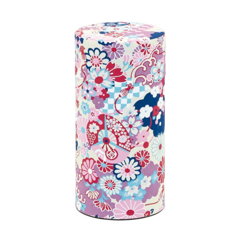 Rosa japanische Teedose aus Washi-Papier, EDOYUZEN SAKURAE, 200 g