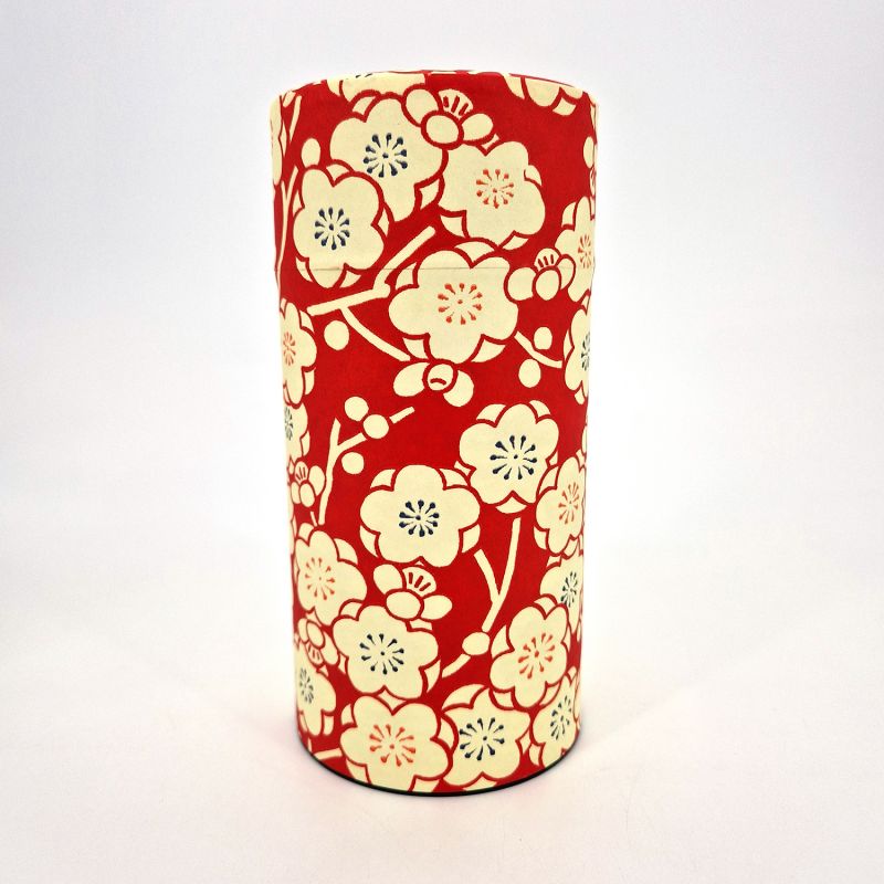 boîtes à thé japonaise rouge recouvertes de papier washi, UMEROMAN, 200 g