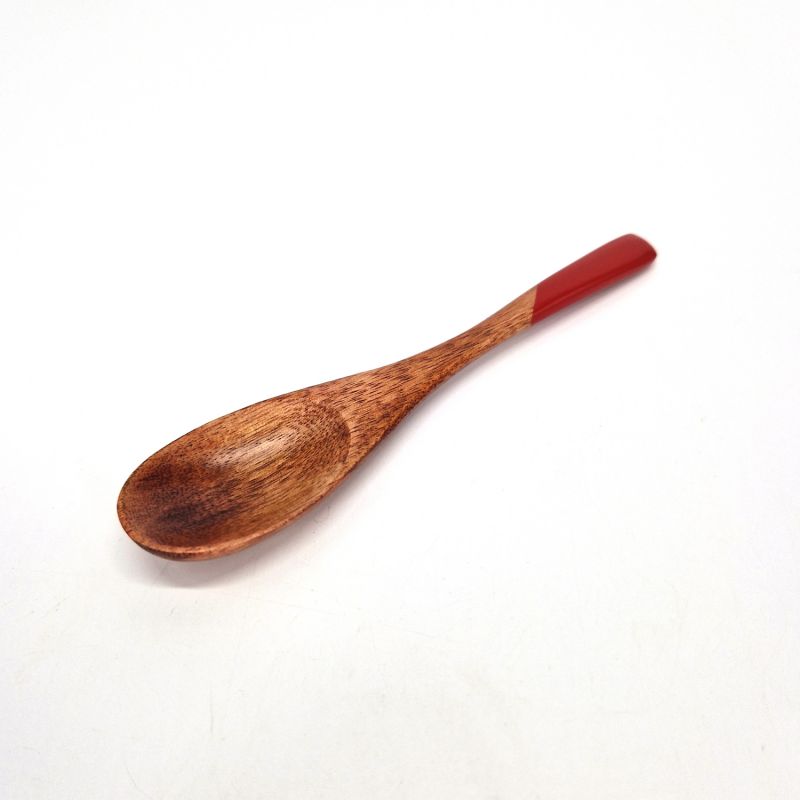 Dark bamboo spoon and red cord, AKAI HIMO