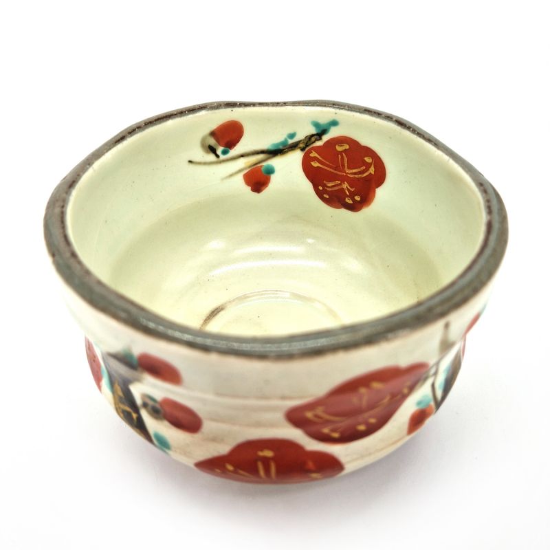Japanese tea ceremony bowl, Kobiki red plum