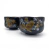 Set of 5 Hannari Japanese ceramic tea bowls - The four seasons of Japan - NIHON NO SHIKI