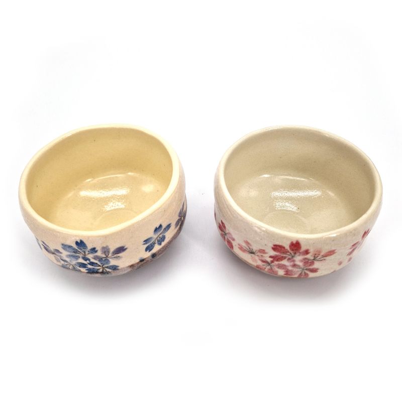 Set of two ceramic bowls for tea ceremony - HEIAN SAKURA