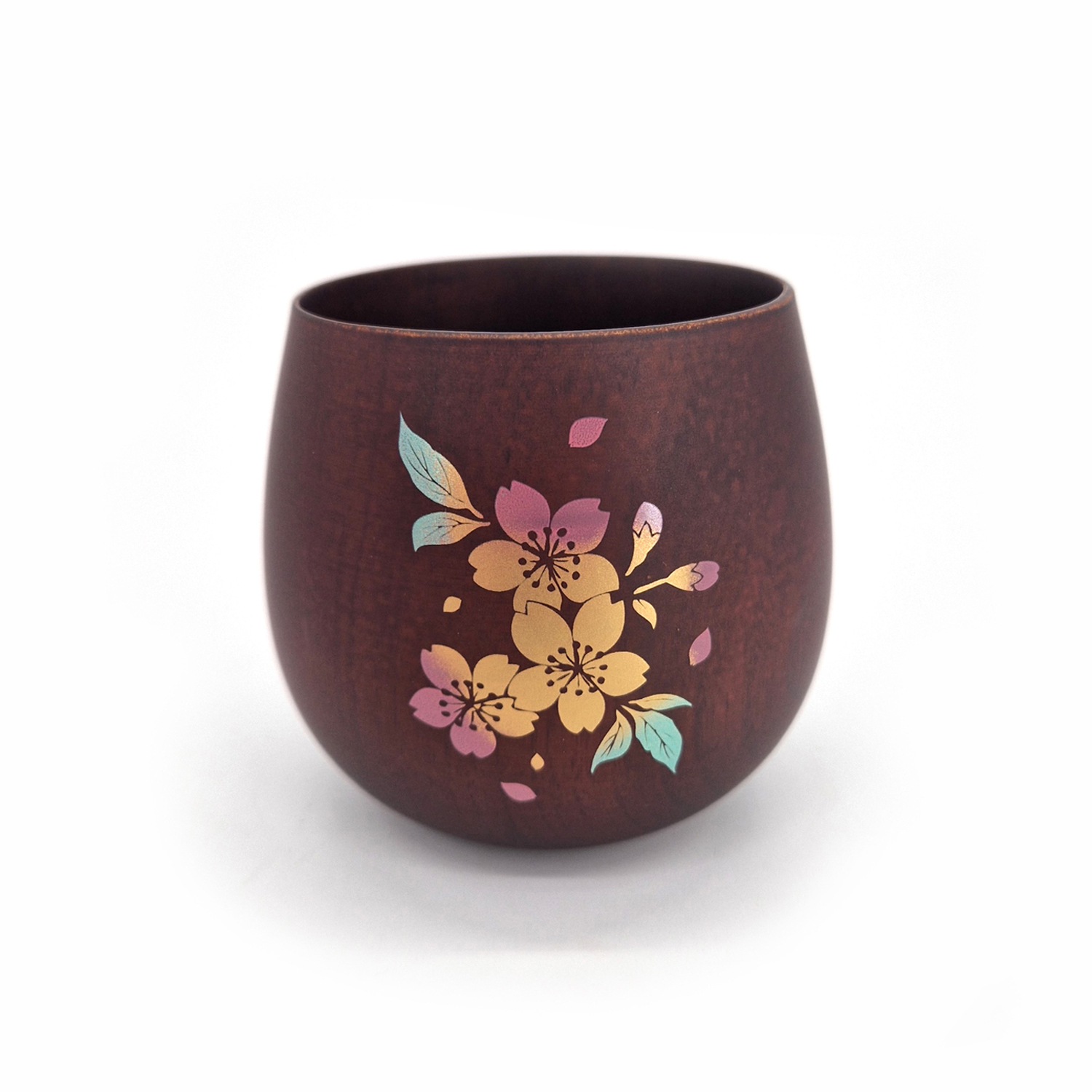 Tazza da tè in ceramica giapponese, marrone, interno effetto