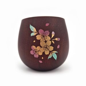 Tazza in ceramica giapponese con manico, sakura grigio e viola - SAKURA