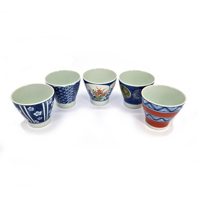 Set de 5 tasses à thé japonaise en céramique- NISHIKI
