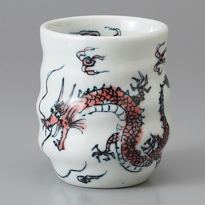 tasse blanche japonaise dragon rouge RYU AKA