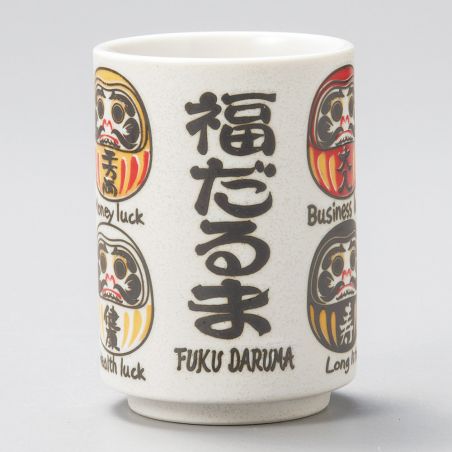 traditional Japanese tea cup with DARUMA designs