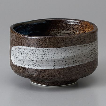 bol japonais à cérémonie du thé - chawan, BARASHI, marron