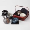 Japanische Tee Keramik Service 1 Teekanne und 5 Tassen 6 pcs PRESTIGE