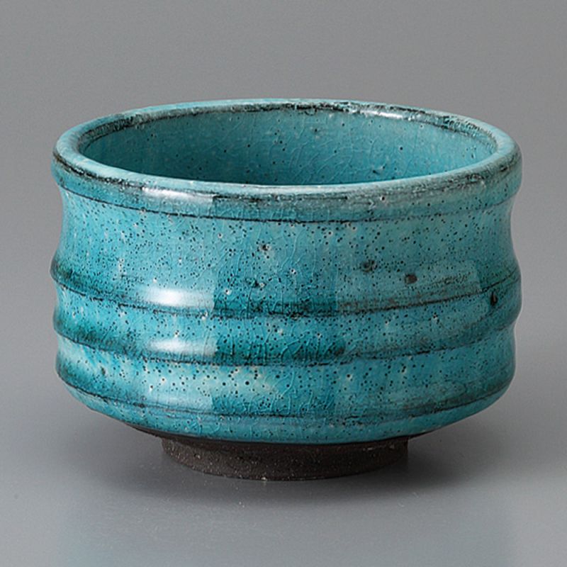 Japanese tea bowl for ceremony - chawan, MASHIKO, blue