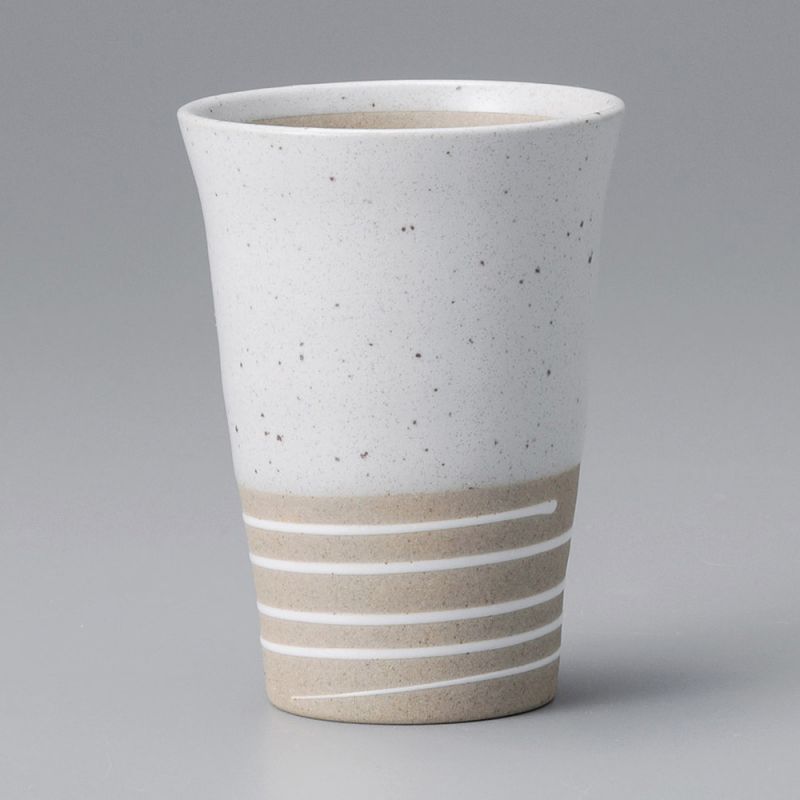 Japanese ceramic mazagran, BEIGE - BEJUMAGUKAPPU