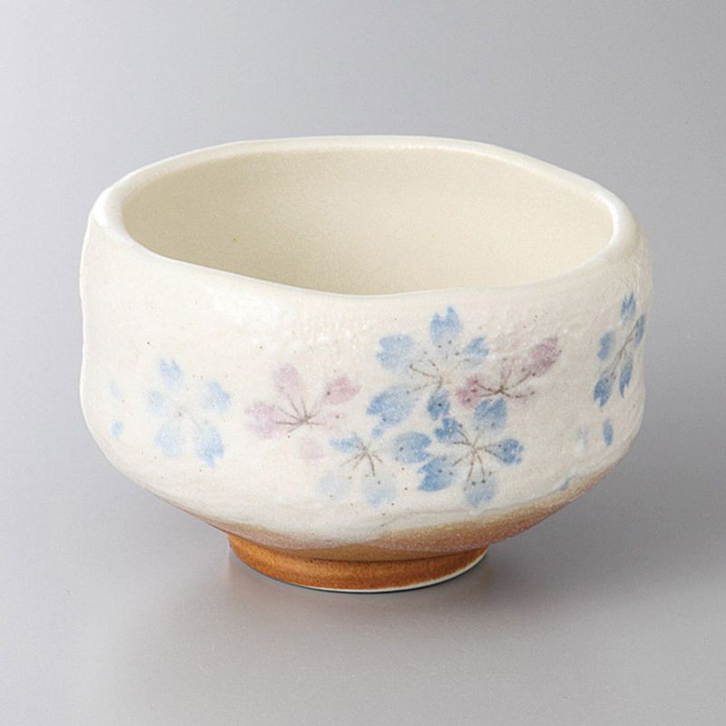 Cuenco de té japonés para ceremonia, SAKURA, azul