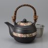 Japanese teapot with handle, HEIAN KARAKUSA 0,6L, Grey
